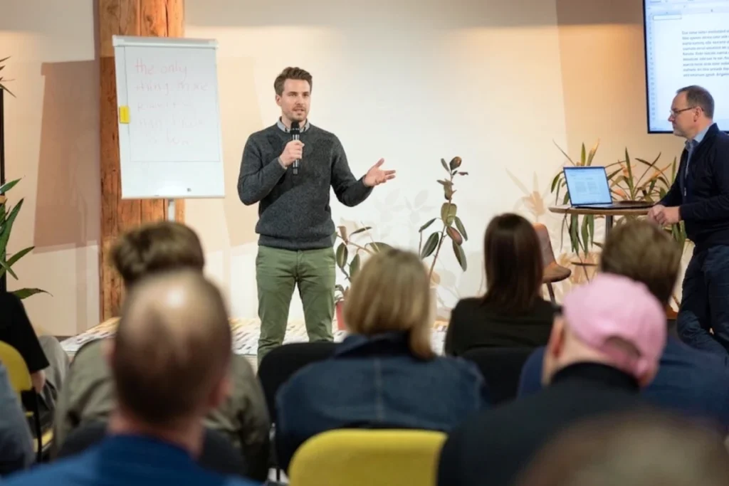 Person talking in the event
