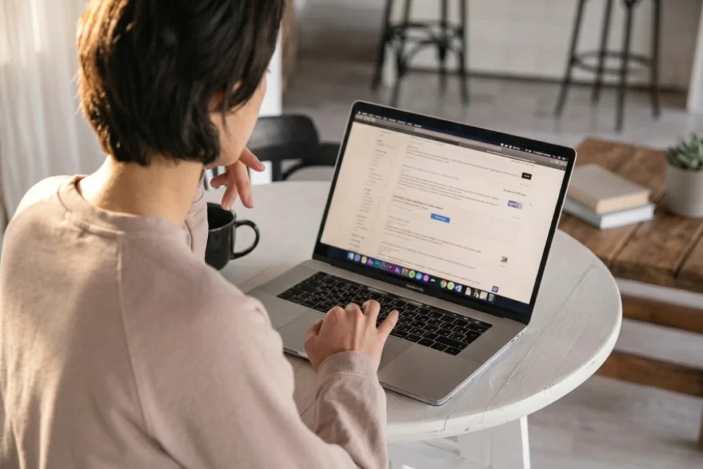 Transcribe image on laptop